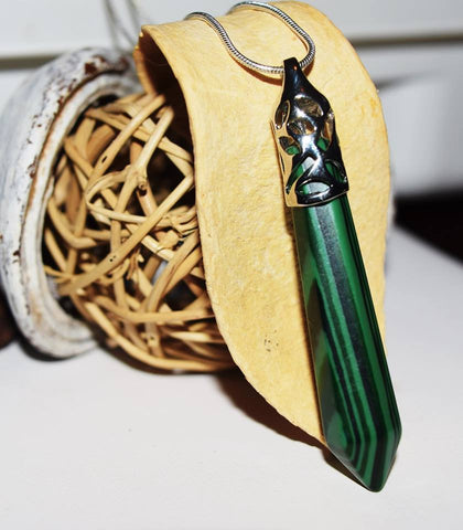 Malachite Healing Wand Necklace